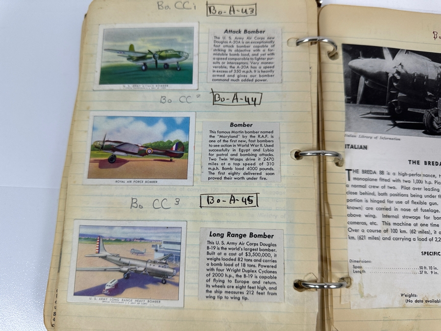Collection Of WINGS Cigarettes Tobacco Cards Airplane Trading Cards With Book Detailing Various Planes - See Photos [Photo 40]