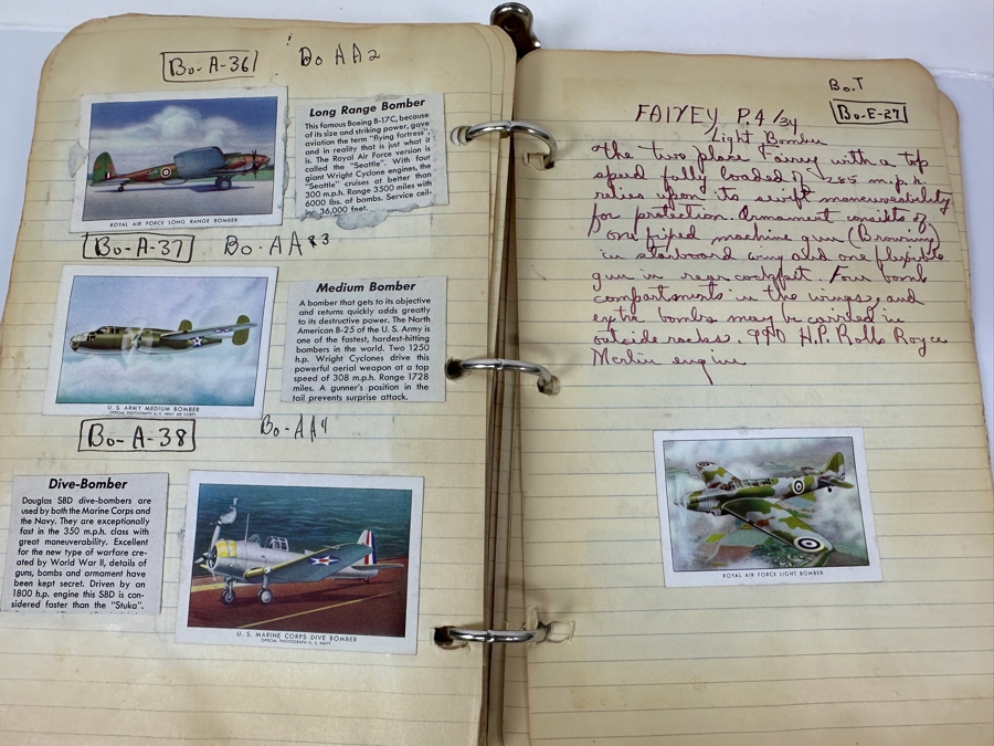 Collection Of WINGS Cigarettes Tobacco Cards Airplane Trading Cards With Book Detailing Various Planes - See Photos [Photo 42]