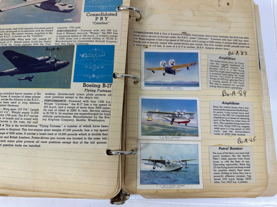 Collection Of WINGS Cigarettes Tobacco Cards Airplane Trading Cards With Book Detailing Various Planes - See Photos [Photo 47]