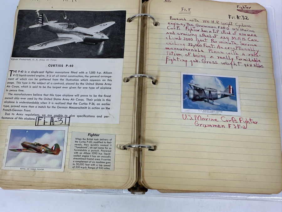 Collection Of WINGS Cigarettes Tobacco Cards Airplane Trading Cards With Book Detailing Various Planes - See Photos [Photo 27]