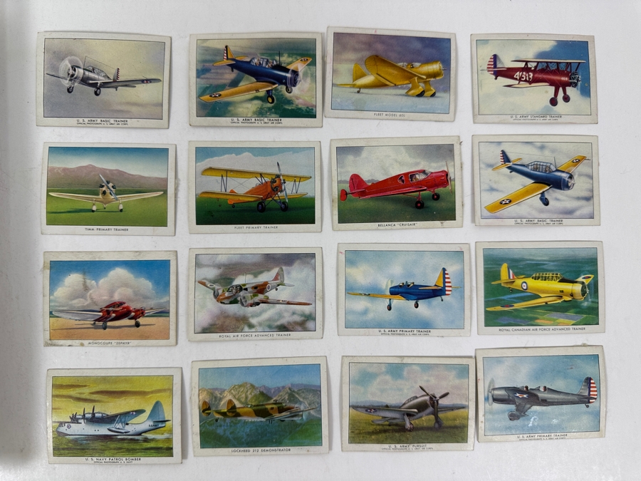 Collection Of WINGS Cigarettes Tobacco Cards Airplane Trading Cards With Book Detailing Various Planes - See Photos [Photo 2]