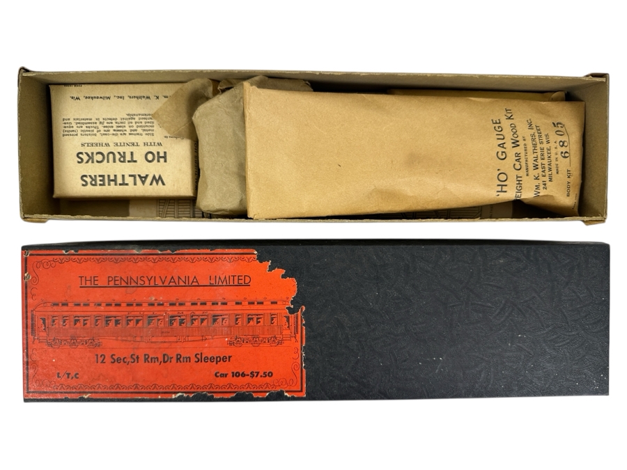 The Pennsylvania Limited Sleeper Car HO Gauge Wooden Model Train Kit Manufactured By Wm. K. Walthers Inc. New Old Stock