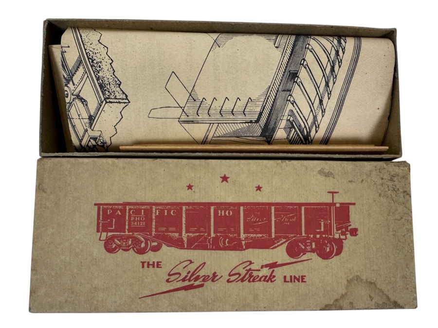 Vintage Wooden & Metal Model Train Kit “The Silver Streak Line” 34121 By Pacific HO Co. New Old Stock
