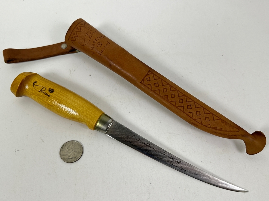 J. Marttiini Finland Rapala Fishing Knife With Leather Sheath 6' Blade [Photo 2]