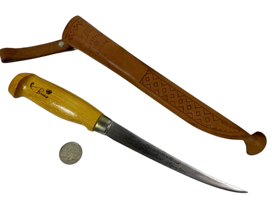J. Marttiini Finland Rapala Fishing Knife With Leather Sheath 6' Blade