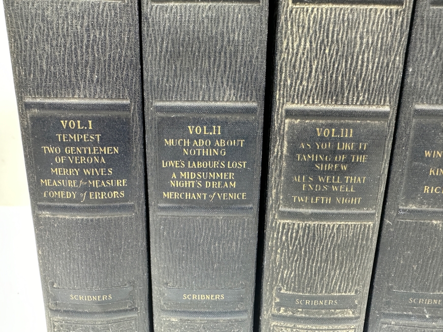 Antique 1924 Volumes 1-12 Of The New Grant White Shakespeare Hardcover Books Charles Scribner’s Sons New York [Photo 4]