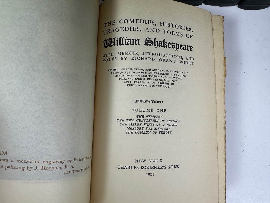 Antique 1924 Volumes 1-12 Of The New Grant White Shakespeare Hardcover Books Charles Scribner’s Sons New York [Photo 11]