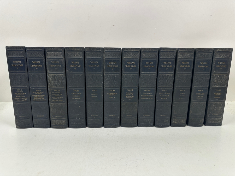 Antique 1924 Volumes 1-12 Of The New Grant White Shakespeare Hardcover Books Charles Scribner’s Sons New York [Photo 2]