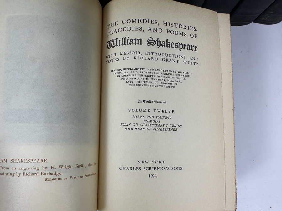 Antique 1924 Volumes 1-12 Of The New Grant White Shakespeare Hardcover Books Charles Scribner’s Sons New York [Photo 16]