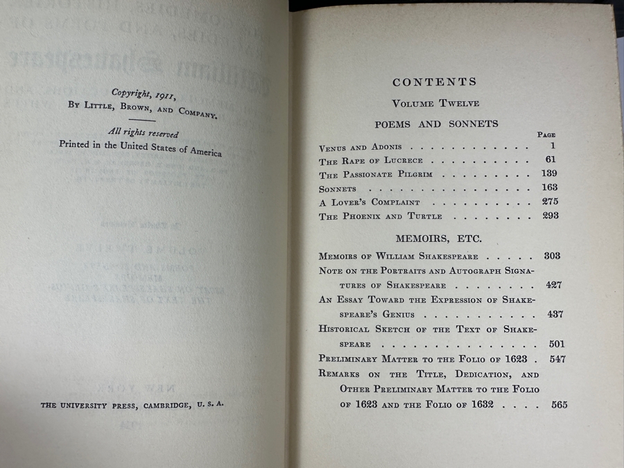 Antique 1924 Volumes 1-12 Of The New Grant White Shakespeare Hardcover Books Charles Scribner’s Sons New York [Photo 17]