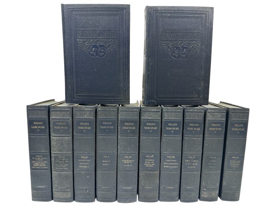 Antique 1924 Volumes 1-12 Of The New Grant White Shakespeare Hardcover Books Charles Scribner’s Sons New York