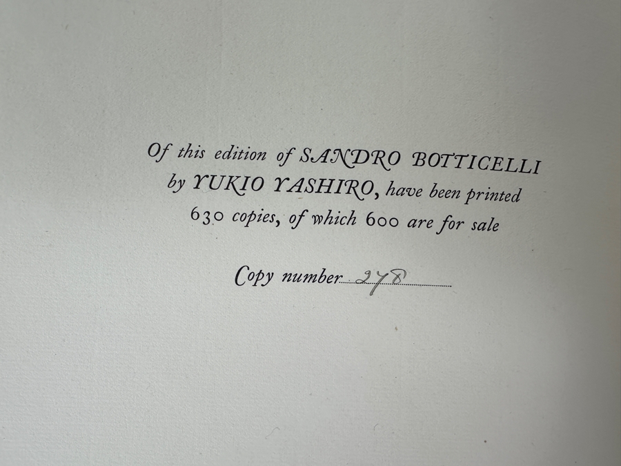 Rare Limited Edition Oversized 3 Volume Hardcover Books Set Sandro Botticelli By Yukio Yashiro Numbered 248 Of 600 [Photo 4]