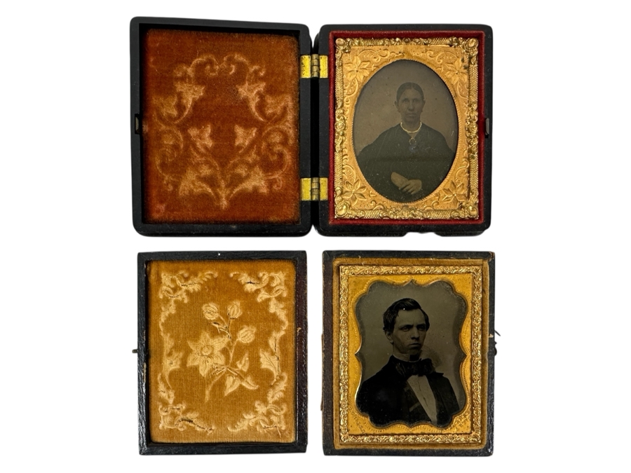 Pair Of Antique Cased Daguerreotype Photographs