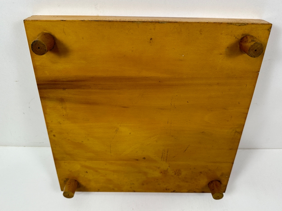 Anheuser-Busch Advertising Footed Wooden Cutting Board “Thanks! August A. Busch” 12W X 12D X 2.25H [Photo 6]