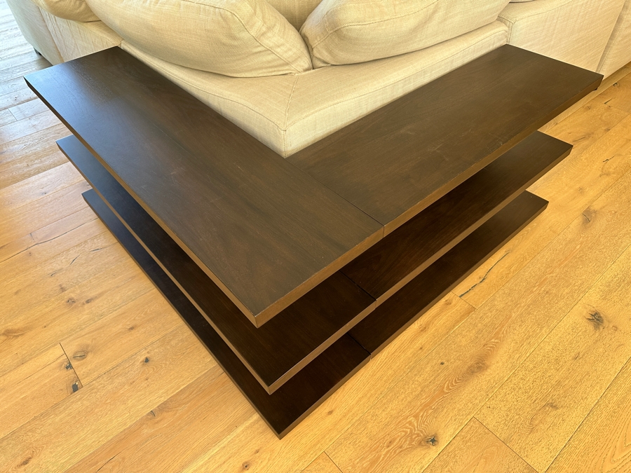 Restoration Hardware Corner Console Sofa 3-Level Table With Shelves - Can Be Separated 53W X 13.5D X 23H And 39W X 13.5D X 23H [Photo 3]