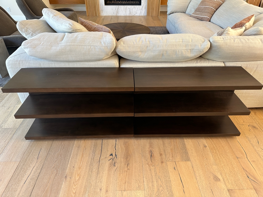 Restoration Hardware Console Sofa 3-Level Table With Shelves - Can Be Separated Each Measures 39W X 13.5D X 23H [Photo 3]