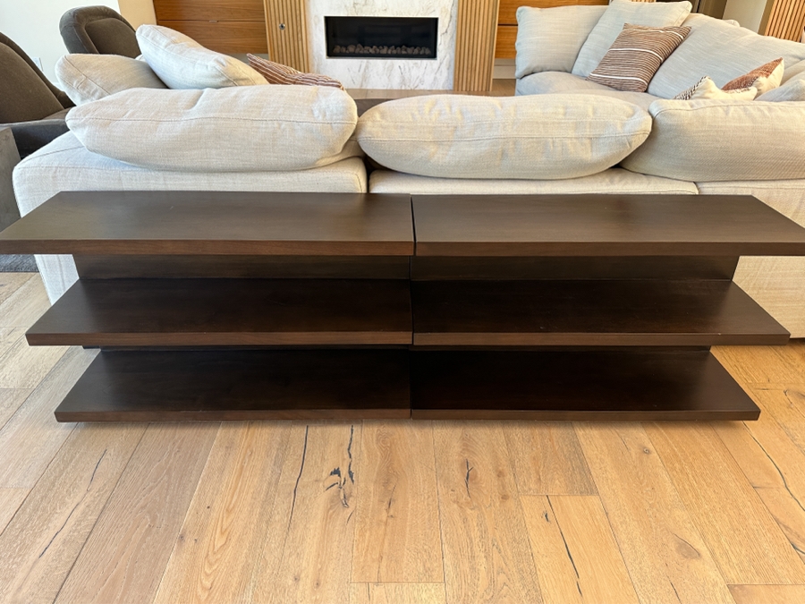 Restoration Hardware Console Sofa 3-Level Table With Shelves - Can Be Separated Each Measures 39W X 13.5D X 23H