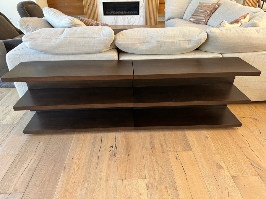 Restoration Hardware Console Sofa 3-Level Table With Shelves - Can Be Separated Each Measures 39W X 13.5D X 23H [Photo 2]