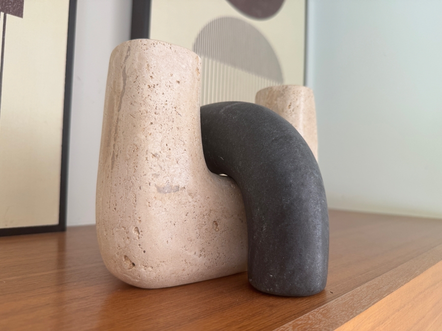 Isaac Nesting Travertine and Marble Bookends 8'W x 8'H [Photo 3]