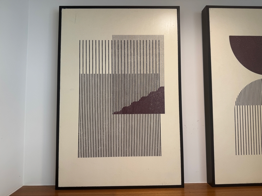 Just Added - Pair of Decorative Modern Geometric Prints Each 16.5'W x 24'H [Photo 2]