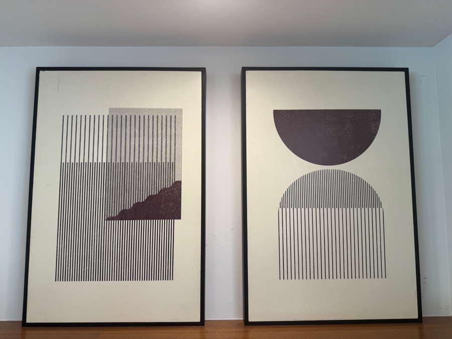 Just Added - Pair of Decorative Modern Geometric Prints Each 16.5'W x 24'H