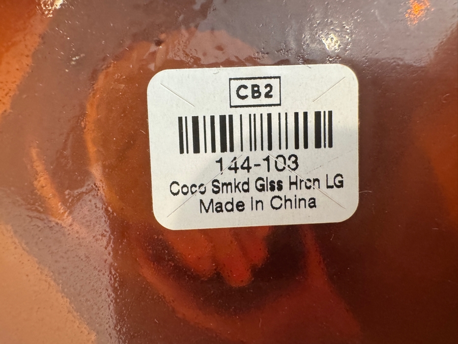 Pair of Crate & Barrel CB2 Coco Smoked Glass Hurricane Candle Holders 9' x 9' and 6' x 6' [Photo 8]