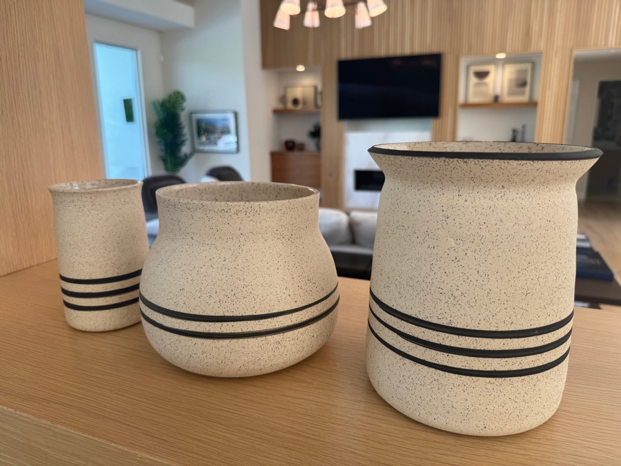 Just Added - Double M Pottery Trio of Vases 6'W x 8'H, 7'W x 7'H,  4'W x 6'H [Photo 2]