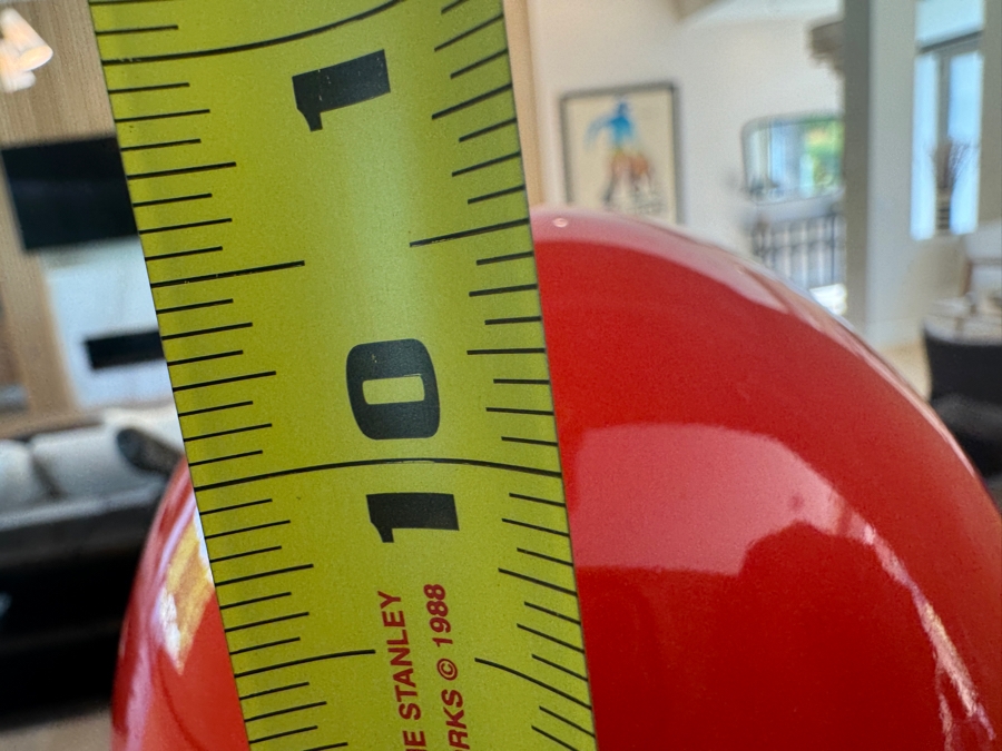 Just Added - Bright Orange Ostrich Egg on Stand 5'W x 10.5'H [Photo 4]