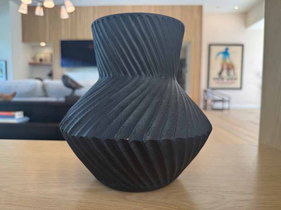 Just Added - West Elm Asher Vase in Black 8.5'W x 8.5'H