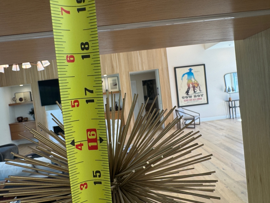 Just Added - Gold Metal Starburst Sculpture with Black Base 10'W x 17'H [Photo 4]