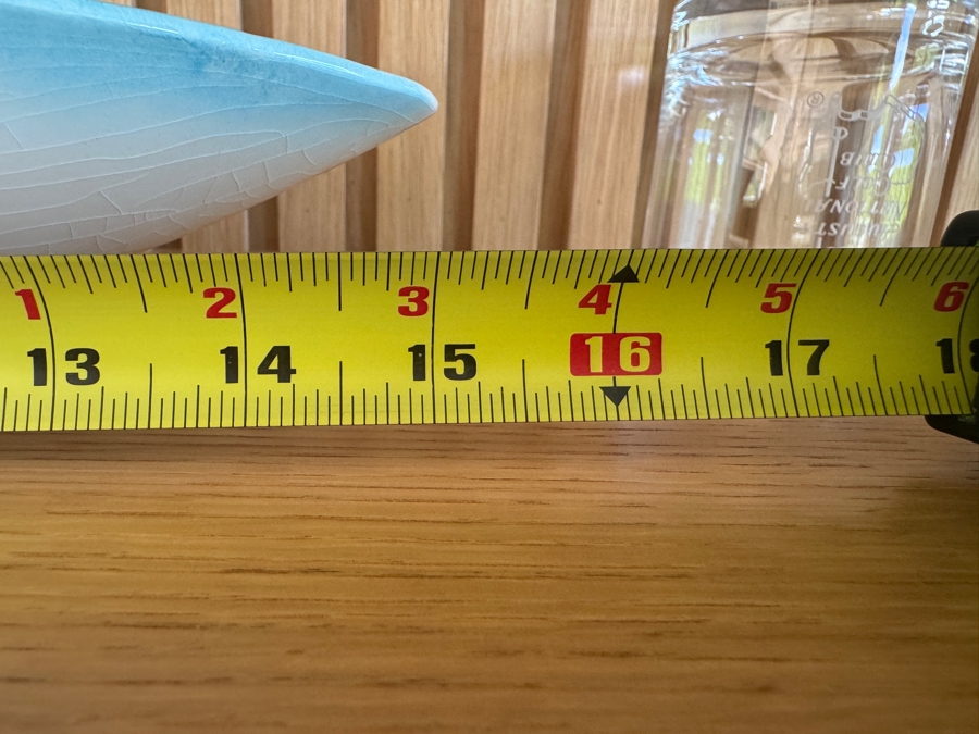 Just Added - Vintage MCM California Pottery White and Blue Oblong Bowl Serving Dish 15'W x 2.5'H [Photo 5]