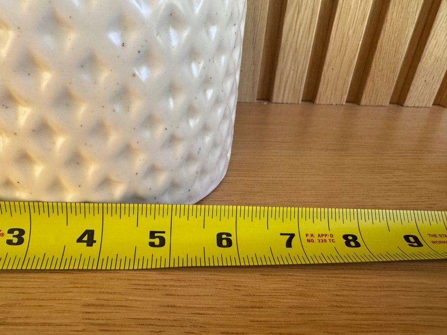 Just Added - Crate and Barrel CB2 Botella Textured White Vases (5'W x 12'H and 6'W x 8.5'H) with CB2 Marble Onyx Tea Light Candle 6'W x 5.5'H  [Photo 10]