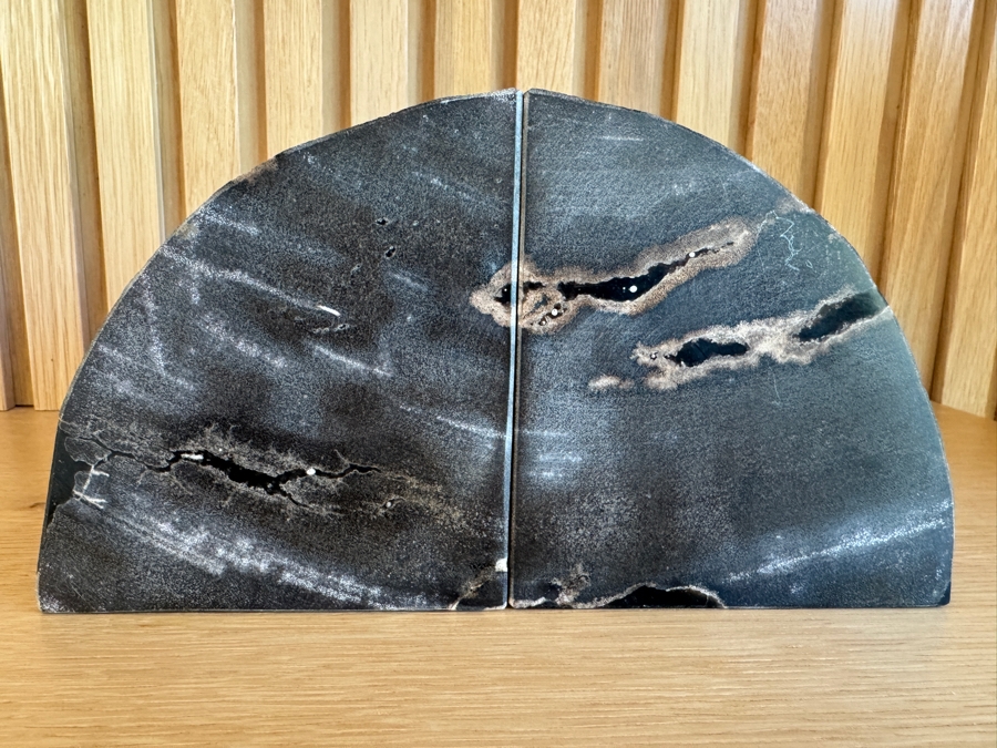 Just Added - Pair of Petrified Wood Bookends 4.5'W x 5'H Each [Photo 5]