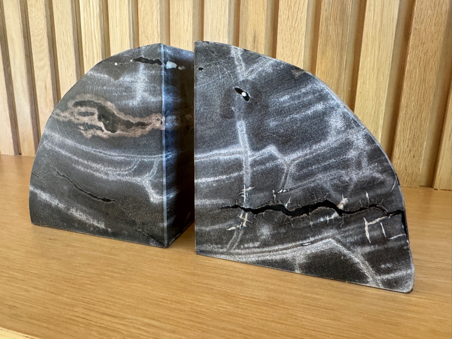 Just Added - Pair of Petrified Wood Bookends 4.5'W x 5'H Each [Photo 4]
