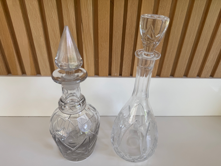 Just Added - Pair of Cut Glass Decanters