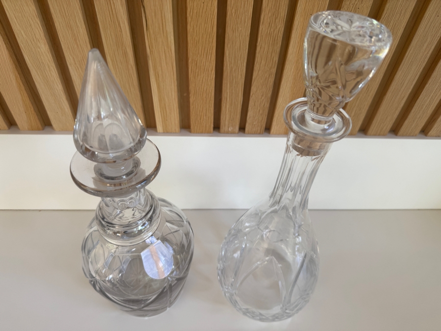 Just Added - Pair of Cut Glass Decanters [Photo 2]