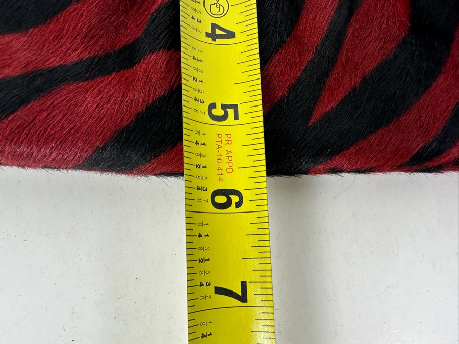 Roberta Gandolfi Zebra Print Calf Hair Clutch Handbag Made In Italy 14W X 6H [Photo 8]