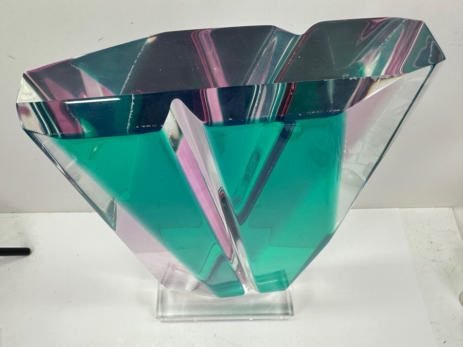 Shlomi Haziza Postmodern Colored Geometric Lucite Sculpture Artist Signed 9W X 4D X 20.5H [Photo 2]