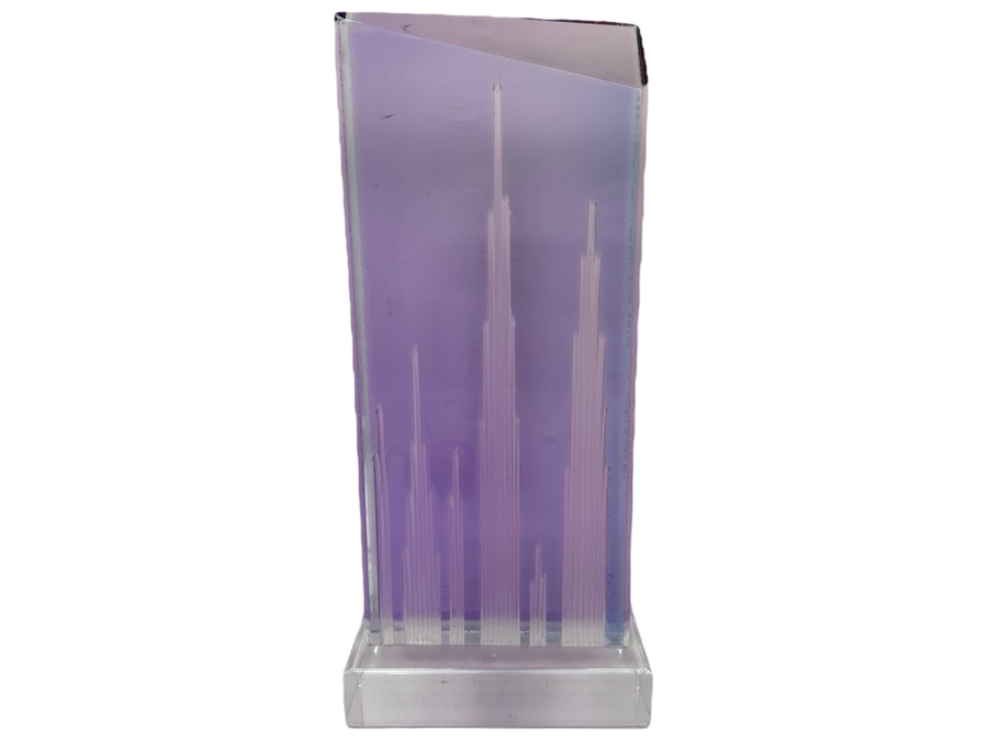 Shlomi Haziza Postmodern Colored Geometric Lucite Sculpture Artist Signed 9W X 4D X 20H