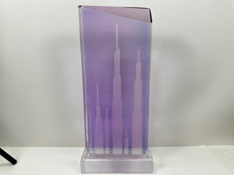 Shlomi Haziza Postmodern Colored Geometric Lucite Sculpture Artist Signed 9W X 4D X 20H [Photo 2]