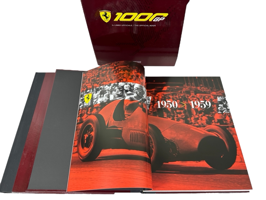 Rare Limited Edition Two-Volume Book Set With Slipcase Ferrari 1000 GP The Official Book Celebrating Scuderia Ferrari's Milestone Of Competing In 1,000 Formula 1 Grands Prix Races With Volume One Covering 1950-1988, Volume Two 1989-2020