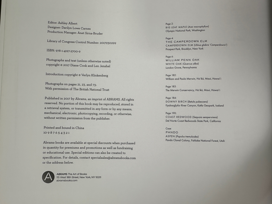 Hardcover Coffee Table Book Wise Trees By Diane Cook And Len Jenshel Retails $40 [Photo 6]