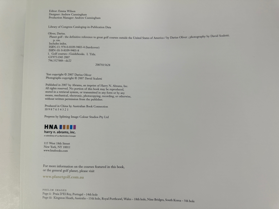 Hardcover Coffee Table Book Planet Golf: The Definitive Reference To Great Golf Courses Outside The United States Of America Foreword By Greg Norman Retails $60 [Photo 5]