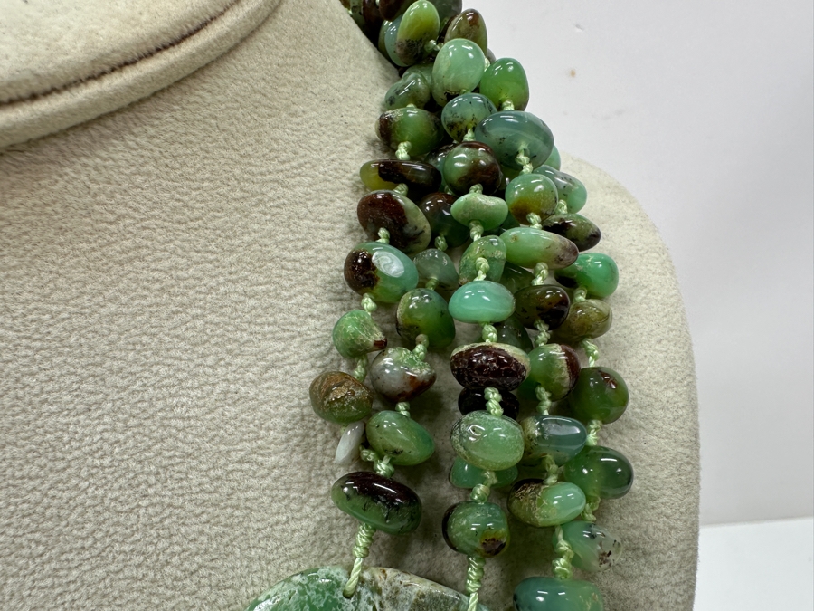 Chrysoprase Multi-Strand Beaded 24' Statement Necklace [Photo 5]