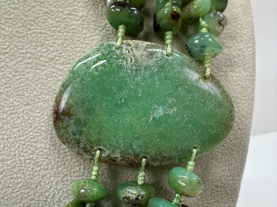 Chrysoprase Multi-Strand Beaded 24' Statement Necklace [Photo 2]