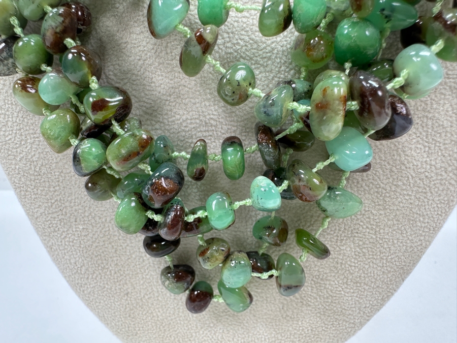Chrysoprase Multi-Strand Beaded 24' Statement Necklace [Photo 4]