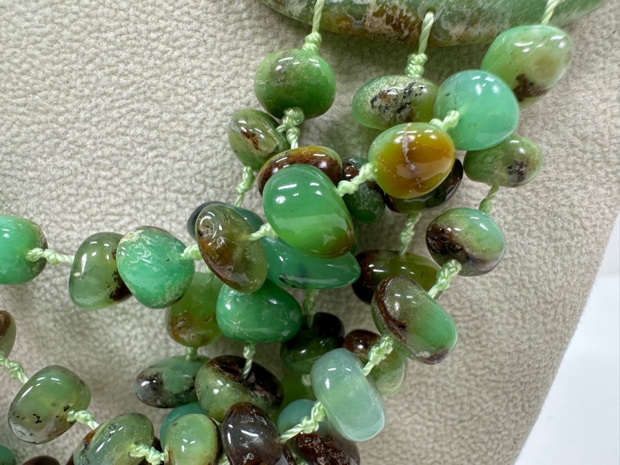 Chrysoprase Multi-Strand Beaded 24' Statement Necklace [Photo 3]