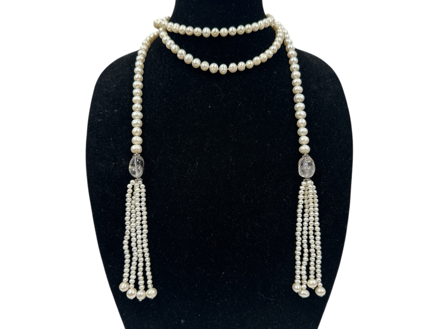 5' Long Pearl Statement Necklace