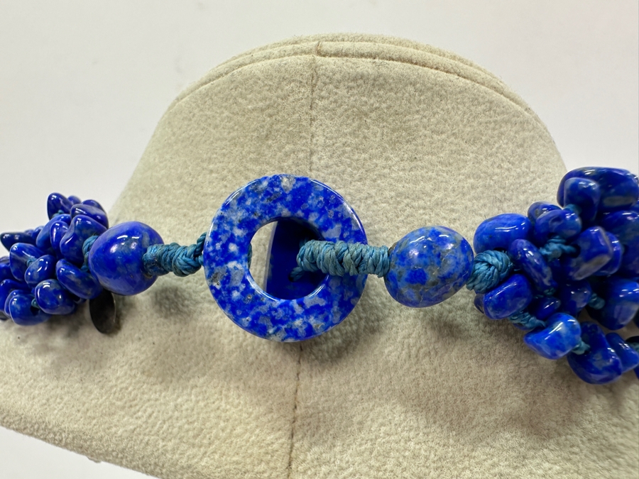 Lapis Lazuli Multi-Strand Beaded 26' Statement Necklace [Photo 4]