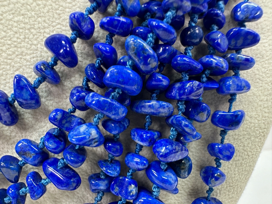 Lapis Lazuli Multi-Strand Beaded 26' Statement Necklace [Photo 2]